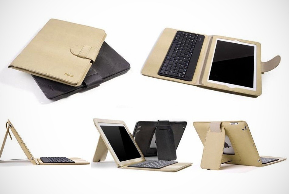 Rock iPad 3 Bluetooth Keyboard Leather Case