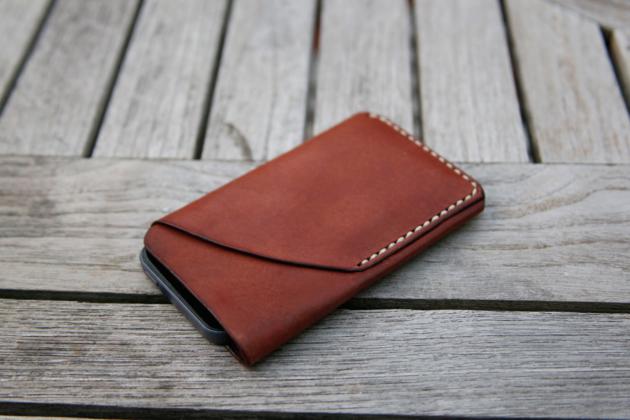 iPhone 5 Natural Leather Case & Card Holder (2)