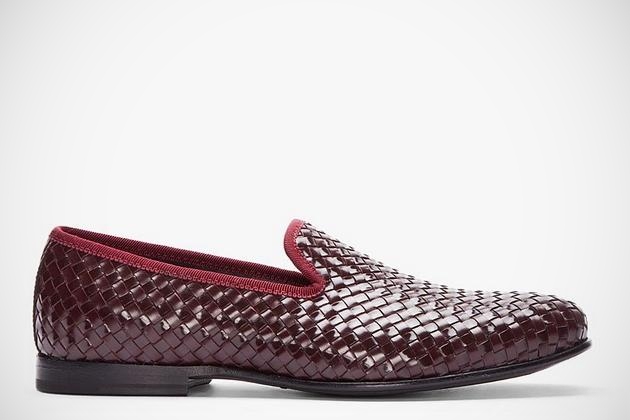 Burgundy Leather Razor Blade Slippers