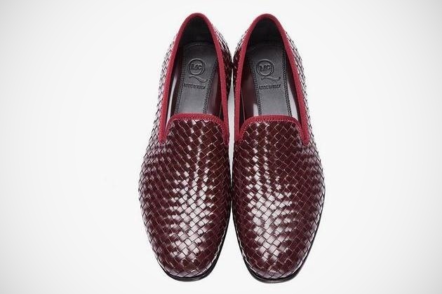 Burgundy Leather Razor Blade Slippers