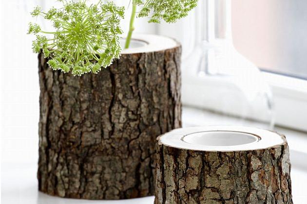 Rustic Wooden Vases - Stem