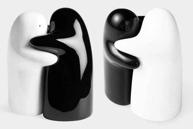 Hugging Salt and Pepper Shakers