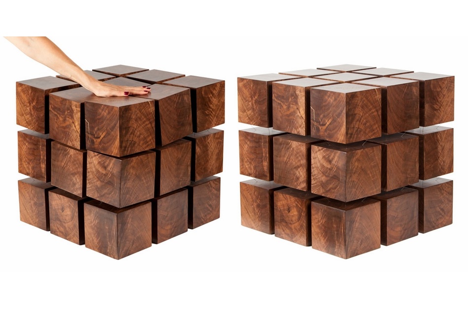 Wood Coffee Table Levitates via Magnet