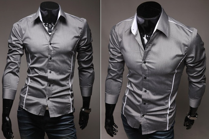 Men's Shirt with Vertical Seam Detail