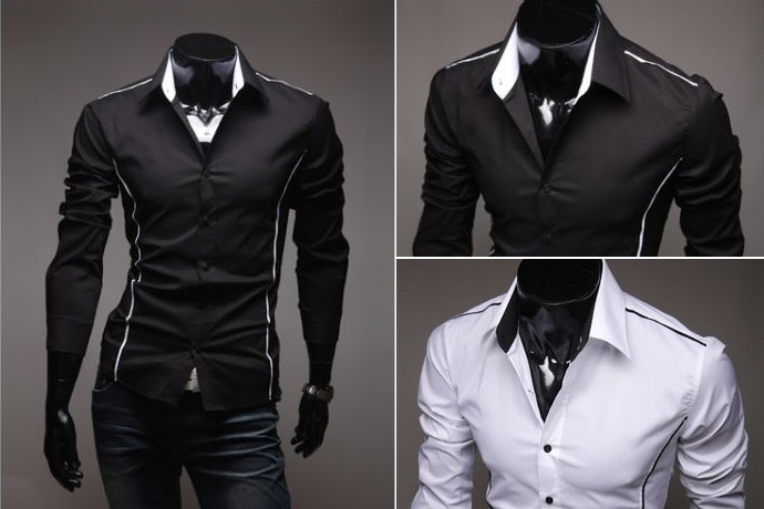 Men's Shirt with Vertical Seam Detail