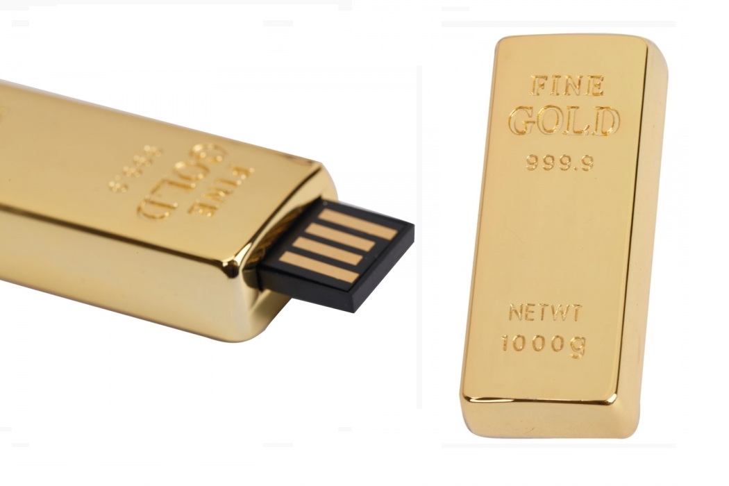 Gold Bar Design Retractable USB Drive (2)