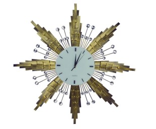 Star Decorative Metal Wall Clock With Crystal Ascents (1)