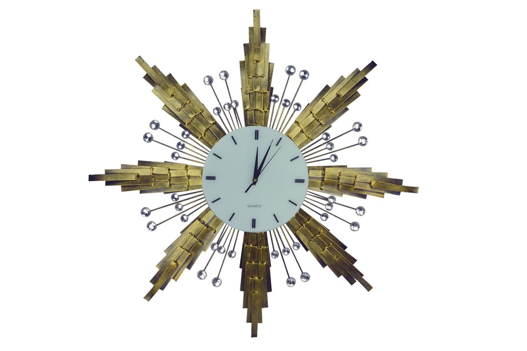 Star Decorative Metal Wall Clock With Crystal Ascents (1)