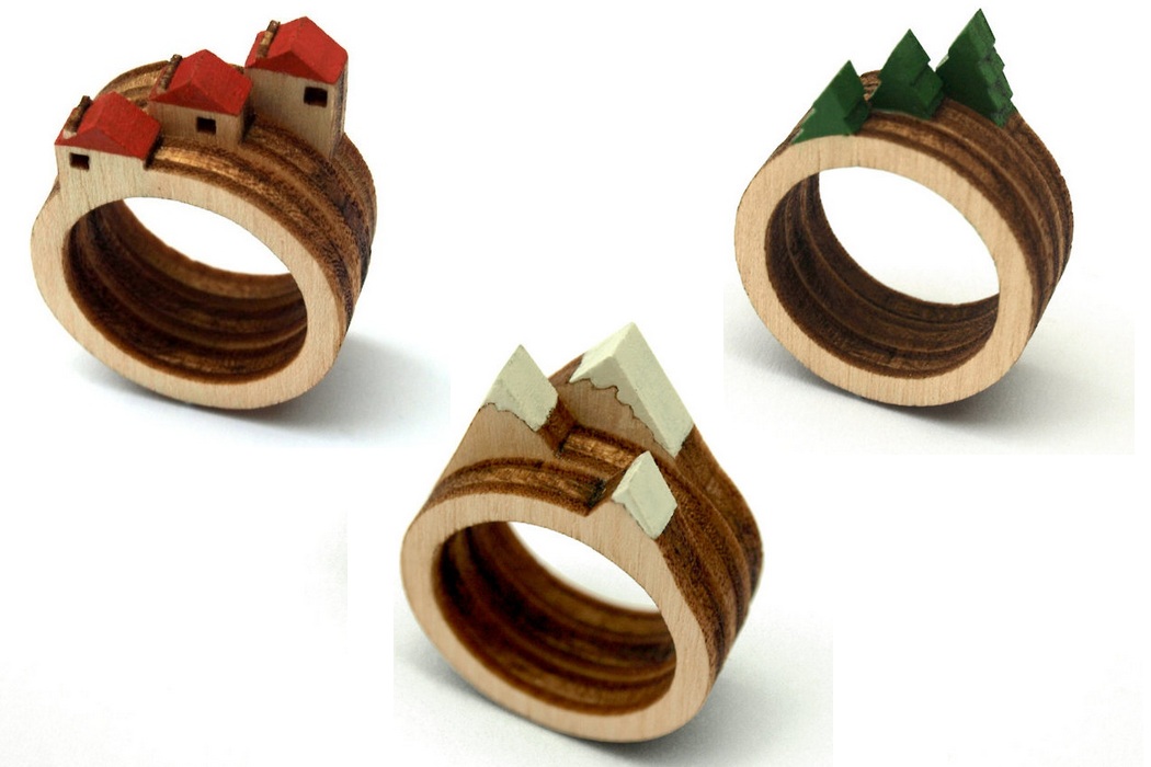 Laser Cut Wooden Landscape Ring (2)