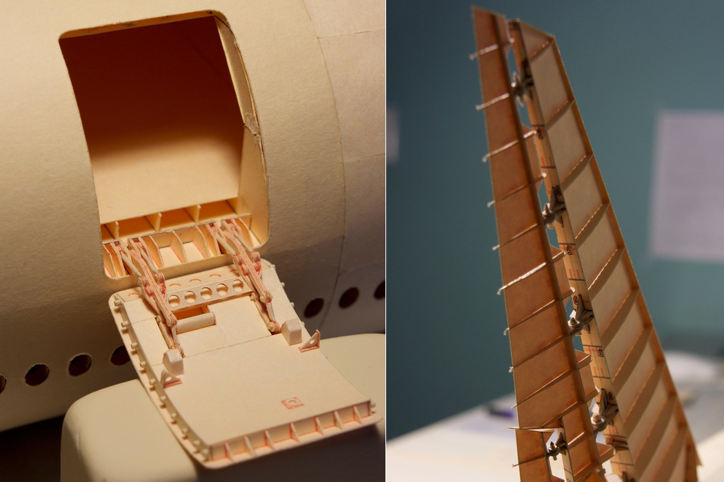 160-Scale Boeing 777 Built from Paper Manilla Folders (3)