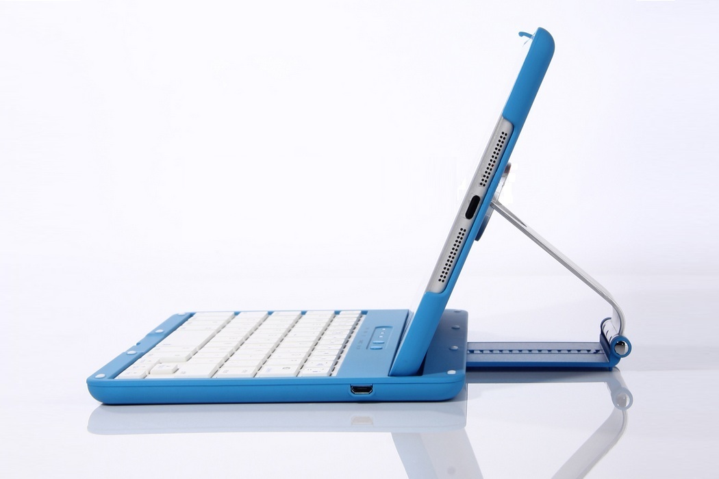 Aluminum 360 Swivel iPad Stand Case Bluetooth Keyboard