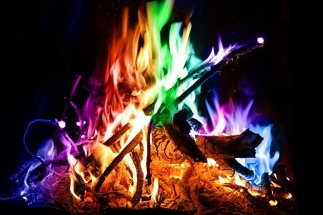 colorful flames fire