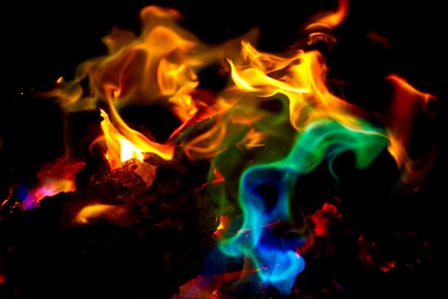 colorful flames fire