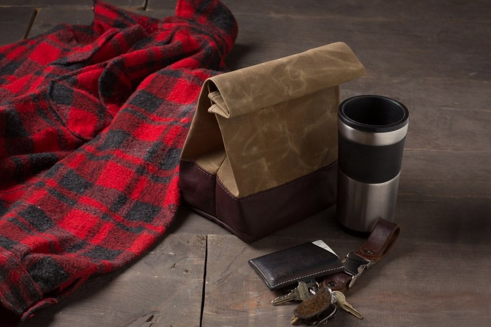 Waxed Canvas Leather Lunch Bag