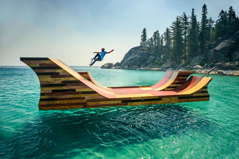 Lake Tahoe Floating Skate Ramp