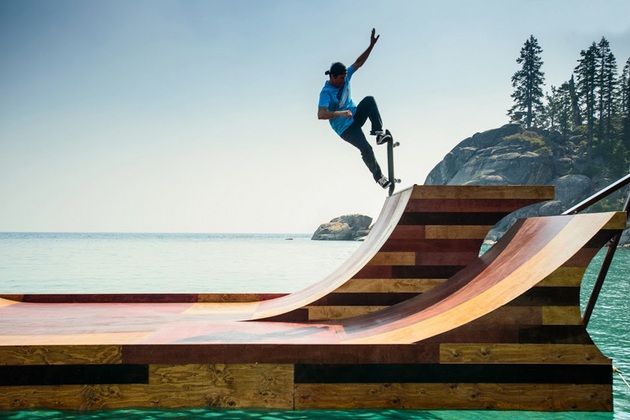 Lake Tahoe Floating Skate Ramp