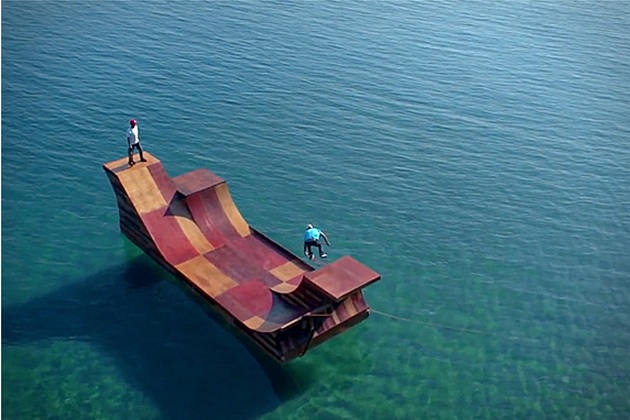 Lake Tahoe Floating Skate Ramp