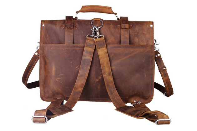 Retro Style Leather Briefcase for Laptop