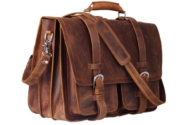 Retro Style Leather Briefcase for Laptop