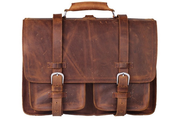 Retro Style Leather Briefcase for Laptop