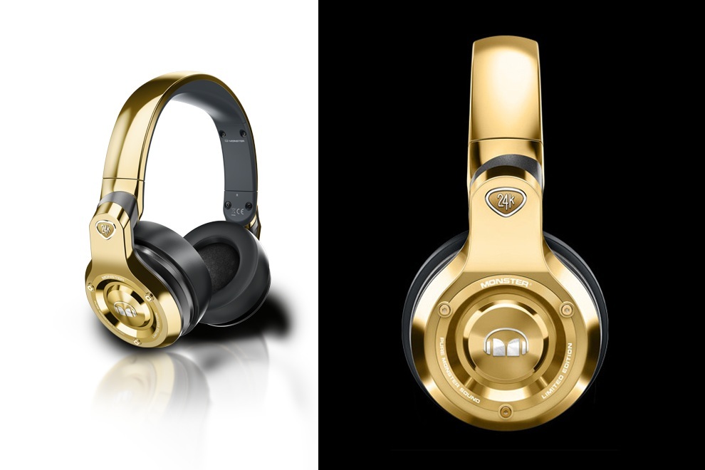 24K Gold OverEar Monster DJ Headphones