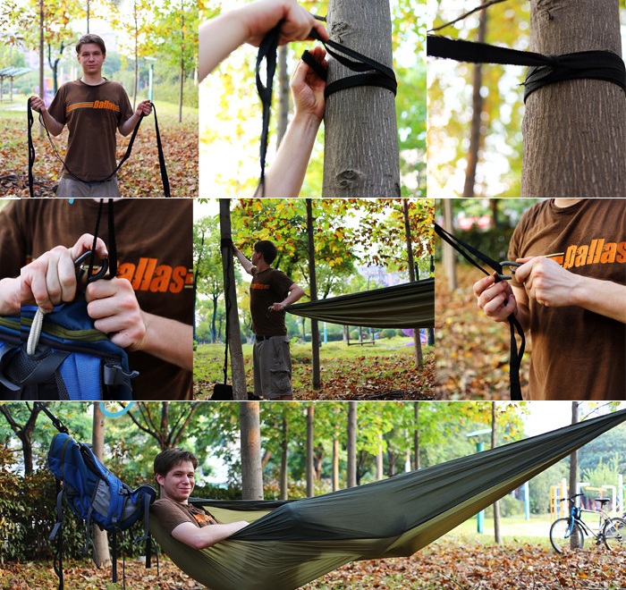 The HackedPack Backpack Features Built in Hammock