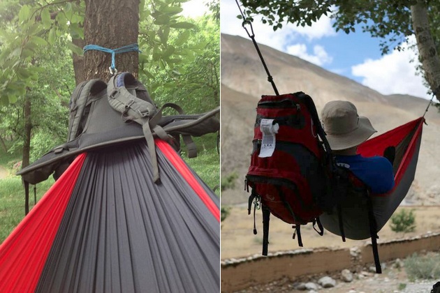 The HackedPack Backpack Features Built in Hammock