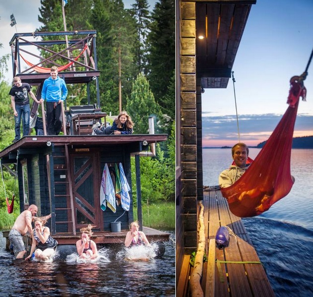 Floating Sauna Houseboat Saunalautta