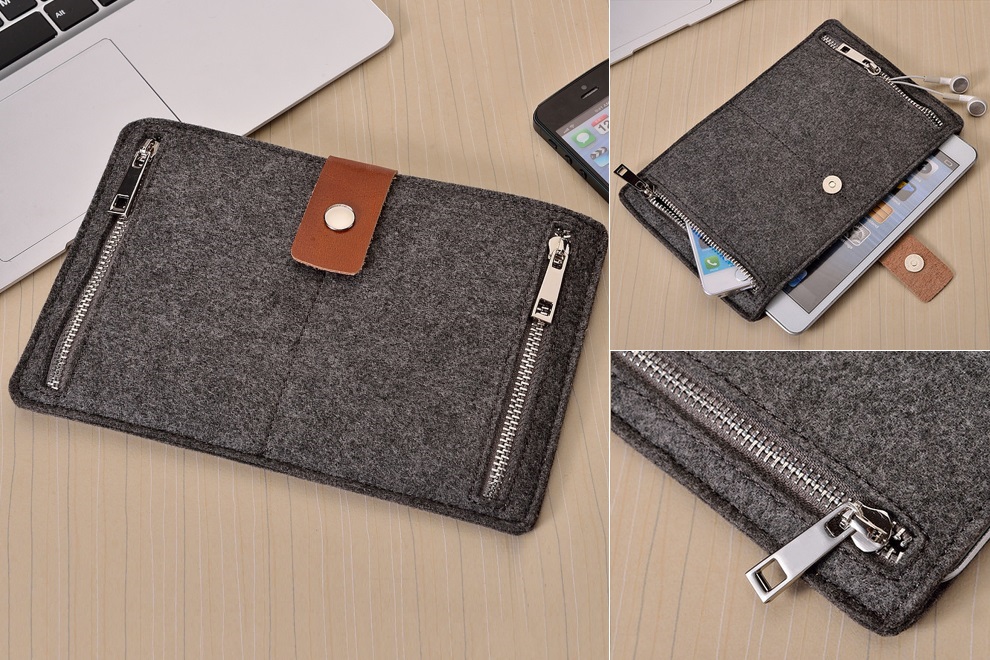 Grey Felt iPad Sleeve