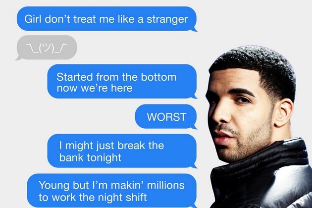 This App Texts Only Drakes Best Lyrics