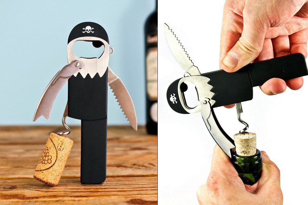 Pirate Bottle Opener and Corkscrew