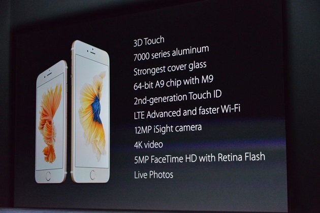 iPhone 6S and 6S Plus Announced with 3D Touch Live Photos 12 MP Camera 4k Video (1)
