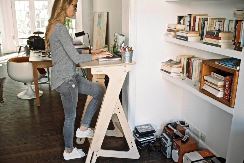 Jaswig Standup Adjustable Standing, Wooden Standing Desk Adjustable