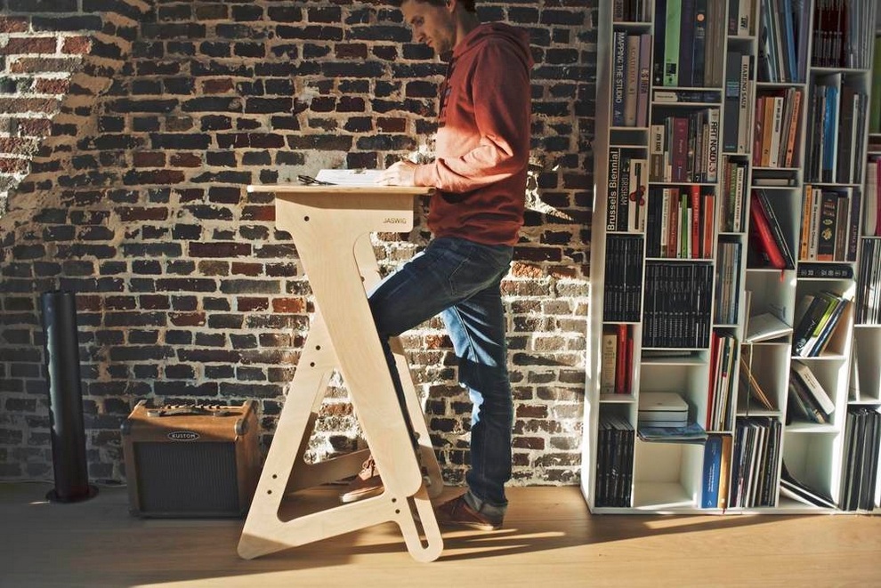 Jaswig Standup Adjustable Standing Desk Made Of Wood Bonjourlife