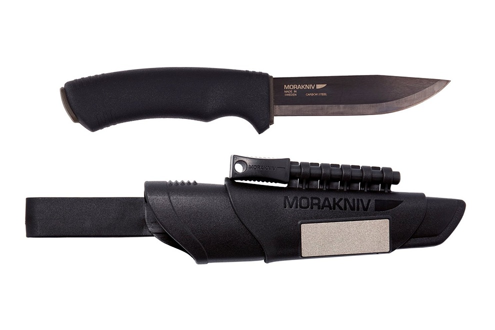  Morakniv Carbon Steel Fixed-Blade Bushcraft Survival Knife  with Sheath and Fire Starter, 4.3 Inch & Companion Fixed Blade Outdoor  Knife with Sandvik Stainless Steel Blade : Sports & Outdoors