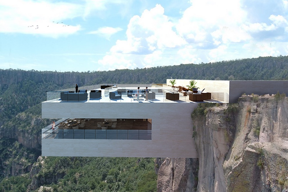 Luxury Cantilevered Restaurant Overhangs Mexico Copper Canyon (3)