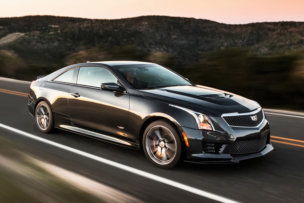2016 cadillac ats v coupe side view
