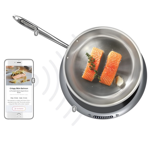 Hestan cue fish cooking fry pan