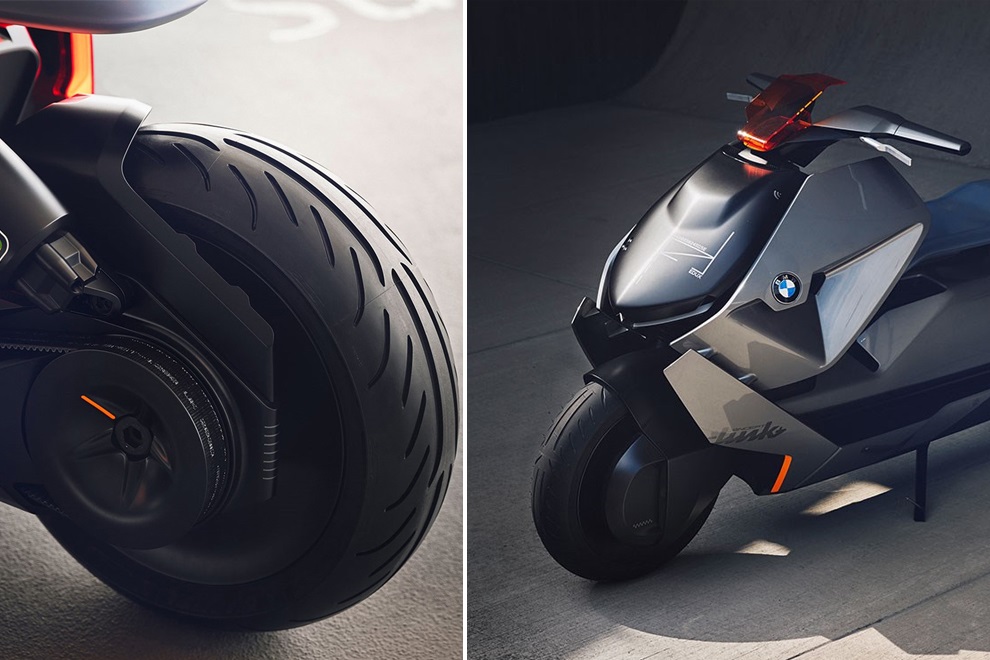 BMW futuristic concept of self-balancing electric two-wheeler link with back front wheel